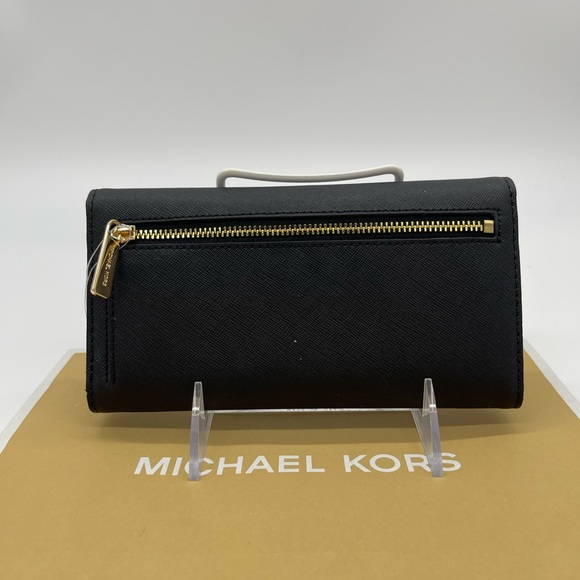 Michael Kors Large Trifold Wallet Black - Picture 6 of 8